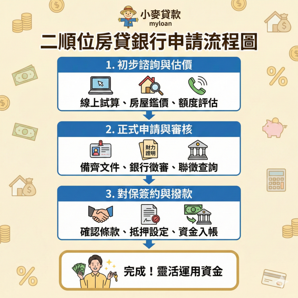 二順位房貸銀行申請流程圖